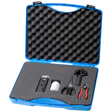 FC FO termination kit for local assembly of FC SC and FC BFOC connectors (stripping tool, Kevlar cutters, fiber breaking tool and microscope)v