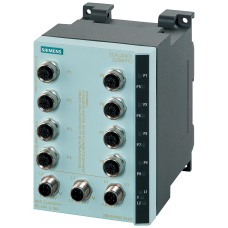 SCALANCE X208PRO, managed IE switch, 8x 10/100 Mbit/s M12 ports, IP65/67, LED diagnostics, error sig