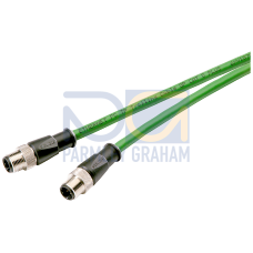 SIMATIC Net, IE Connecting Cable M12-180/M12-180, Pre-Assembled IE FC Trailing Cable GP, with 2 M12 Connectors (D-Coded), Length 0.3M