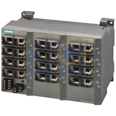 SCALANCE X224, managed IE switch, 24x 10/100 Mbit/s RJ45 ports, LED diagnostics, error-signaling con
