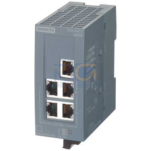 SCALANCE XB005 unmanaged Industrial Ethernet Switch for 10/100 Mbit/s  for setting up small star and line topologies LED diagnostics, IP20, 24 V AC/