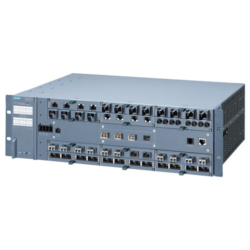 SCALANCE XR552-12M; managed IE switch, 19" rack; 4x 1000/10000 Mbit/s SFP+; 12x 100/1000 Mbit/s 4-port media modules, electrical, electrical PoE or optical; LED diagnostics; error signaling contact; S
