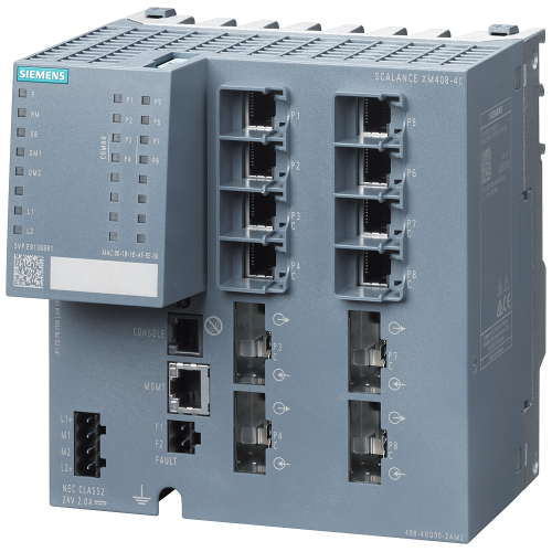 SCALANCE Xm408-4C; Managed Modular IE Switch; 8 X 10/100/1000 Mbit/s RJ45; 4 X 100/1000 Mbit/s St-/SC