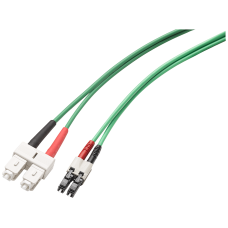MM FO Cord Sc/LC, 50/125, Pre-Assembled with 1X SC Duplex Connector and 1X LC Duplex Connector, Length 1.0M