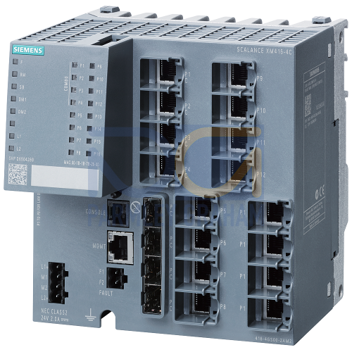 SCALANCE XM416-4C  managed modular IE switch 16x 10/100/1000 Mbit/s RJ45 4x 100/1000 Mbit/s SFP contains 4 combo ports in total 16 ports can be u