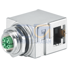 IE M12 Panel Feedthrough 4X2 M12 Control Cabinet Bushing Transitition From M12 Connect-Techn.(X-Coded, Ip65/ 67) To RJ45 Connect Technology IP20(X-Coded) 1 Package = 5 Pcs