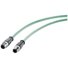 IE Robust Connecting Cable M12-180/M12-180, IP69, Preass. IE FC Robust Food Cable GP 2X2, W. 2 M12 Connectors (D-Coded), Length 1 M
