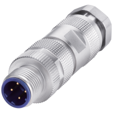 IE FC M12 Plug PRO, M12 plug-in connector, 180° cable outlet, D-coded, 1 unit
