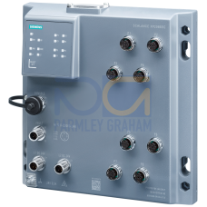 SCALANCE XP208EEC, managed IE switch with railway approval IEC 62443-4-2 certified (EN 50155, EN 45545) 8x 10/100 Mbps M12 ports, IP65, LED diagnost