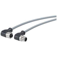 Power connecting cable M12-90/M12-90 for power supply of the ET200, pre-assembled cable with M12 connector and M12 socket, A-coded, 4 pole, 0.3 m