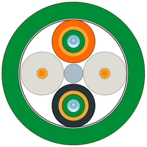 FO FRNC cable 50/125/1400 (OM 2), segment., MM, halogen-free, UL, by the meter