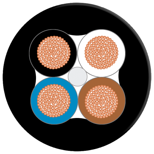 FRNC Energy Cable 4x 1.5 power line; 4-core stranded wire 1.5 mm2; delivery unit: max. 1000 m, minimum order quantity 20 m Sold by the meter