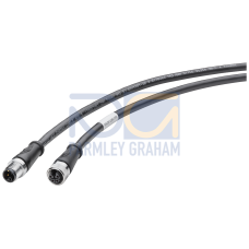 Power connecting cable M12-180/M12-180 for power supply of the ET 200, harness cable with M12 connector and M12 socket, L-coded, 4-pole, 5 m