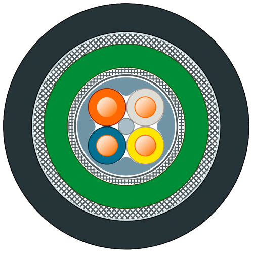 IE TP Robust buried cable;2 x without;2x2;Cat5e;PE;robust