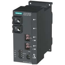 SCALANCE X202-2P IRT managed IE IRT switch, 2x 10/100 Mbps RJ45 ports, 2x 100 Mbps POF SC RJ ports, error signaling contact with set pushbutton, redundant power supply, PROFINET IO device, network ma
