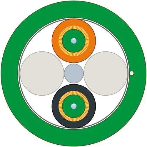 FO FRNC Cable GP 2E9/125/900, divisible, Singlem., bulk stock