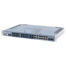 SCALANCE XR322-12; managed layer 2; IE switch, 19" rack; 20x 100/1000 Mbps RJ45 port; 2x 1G/2.5G/5G/10 Gbps RJ45 port, 4x 100M/1G SFP port; 8x 1G/10G SFP+ port; LED diagnostics; error signaling contac