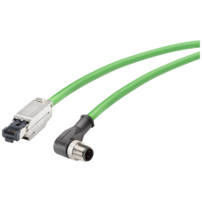 IE Connecting Cable M12-90/IE FC RJ45 Plug 180  IE FC Trailing cable GP pre-assembled with M12 plug (D-coded) and IE FC RJ45 plug  Length 5.0m