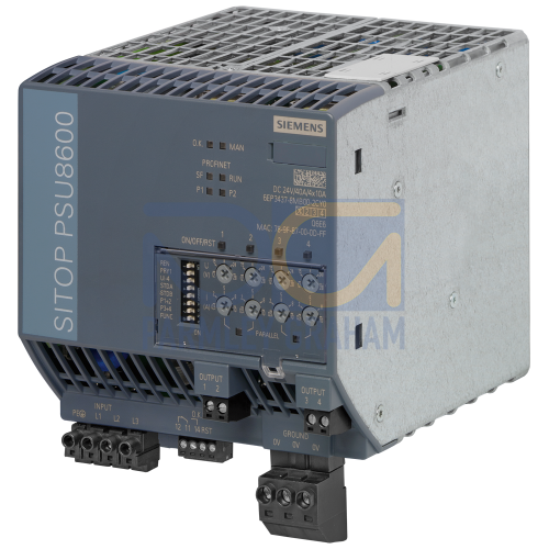 Sitop PSU8600 Base Unit - input 400-500V 3ph - 4 x output@24V/10.0 amp (40amp) -P/Net
