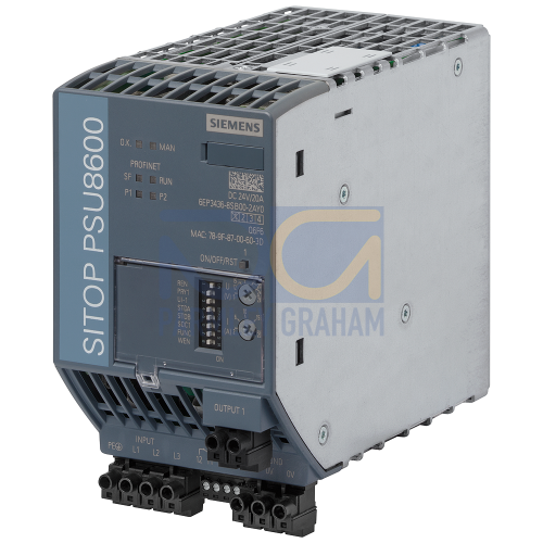 Sitop PSU8600 Base Unit - input 400-500V 3ph - output 24V/20.0 amp DC - P/Net
