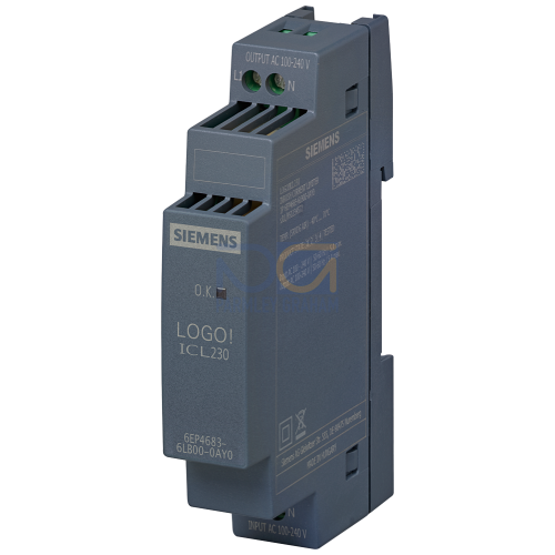 LOGO! ICL230 Switch on current limiter Input: AC 100-240 V Output: AC 100-240 V/5 A