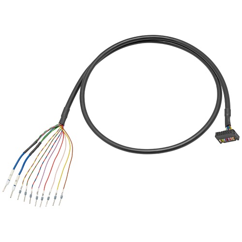 Round cable 16-pin assembled, unshielded 16-pin, 0.5 m