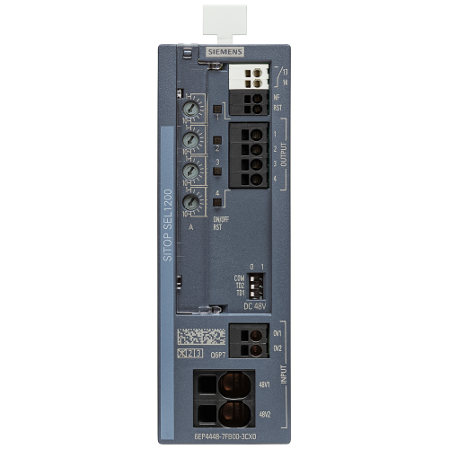 SITOP SEL1200 48 V 10 A selectivity module 4-channel with switching characteristic input: 48 V DC/40 A output: 48 V DC/4x 10 A threshold value adjustable 1-10 A with monitoring interface