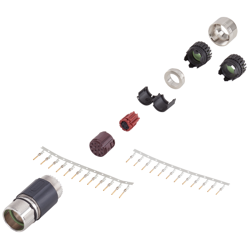 Signal connector 17-pole type: 6FX2003-0SA17 Male thread pin 1x 17-pole insulator 17x pin contacts (