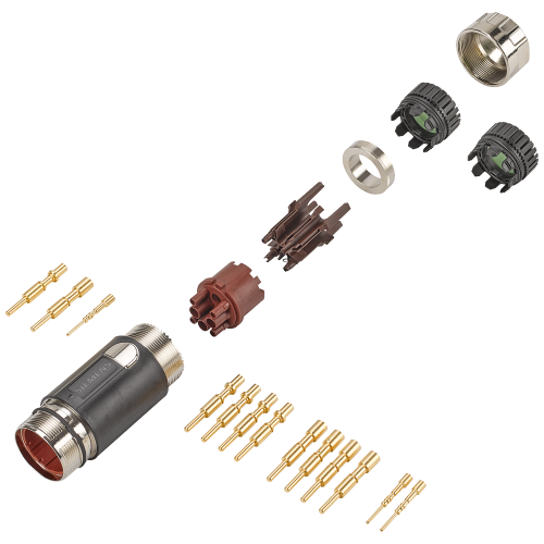 Power connector 6-pole Sz. 1.5 type: 6FX2003-0LA10 Pins, Male thread 1x 6-pole insulator 5x pin cont