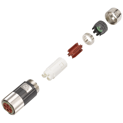 Power connector Sz. 3 type: 6FX2003-0LU20 6-pole socket, Union nut Core cross-section 10-50 mm2 cont