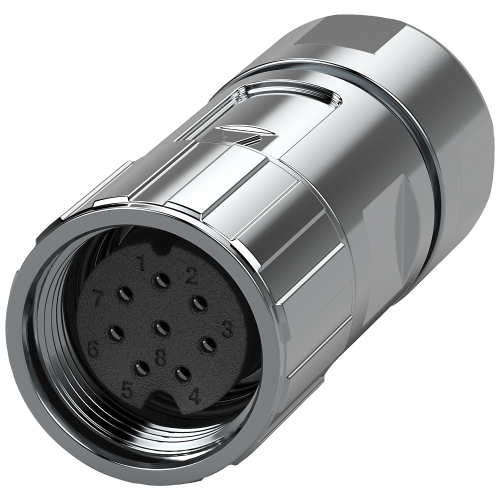 Signal connector straight for S-1FL6 HI D-CODER AND S-1FL6 LI SH50 ABS ENCODER 8-pole insulator Union nut/ Crimping pin 8xsocket contact