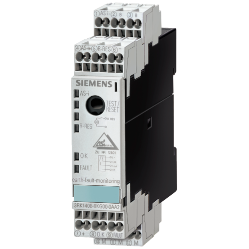 AS-i ground fault module IP20 S22.5, ground fault monitoring 1 input, remote reset 2 x signaling out