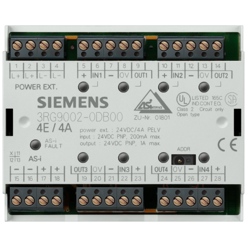 AS-i module F90, IP20, digital, 4 I/4 Q, 2/3-wire, floating 4x1 input