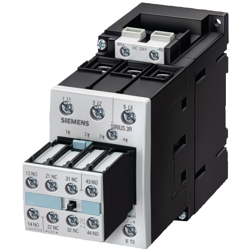 Power contactor, AC-3 50 A, 22kW / 400 V 24 V DC, 2 NO + 2 NC 3-pole, Size S2 Screw terminal Captiv