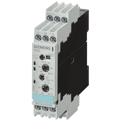 Temperature monitoring relay PT100, Overshoot 2 threshold values, Width 22.5 mm 0 &deg;C to 100 &deg;C 24