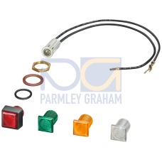 Indicator light with glow lamp 220...240 V AC/DC with colored lenses: red,green,clear for enclosure