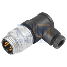 Plug-in connector 7/8" for 24 V connected and unconnected with screw terminal, 1.5 mm2 angled pin Ca