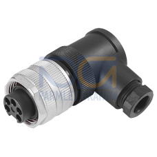 24 V socket - 7/8" Angled 5-pole max. 1.5 mm2 with screw terminals Cable diameter 6...8.7 mm Operati