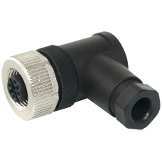 M12 socket, angled, 4-pole, screw terminal, max. 0.75&nbsp;mm2, A-coded, max. 4&nbsp;A