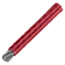 Steel wire 3.2mm diameter RED PVC coated, length 20m