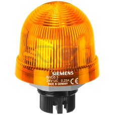 Integrated signal lamp, single flash light, w. built-in electronic flash, yellow, 115 V AC, Diameter 70 mm