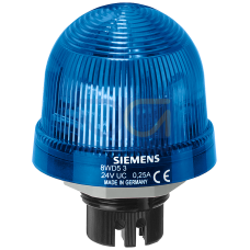Integrated signal lamp, single flash light, w. built-in electronic flash, blue, 115 V AC, Diameter 70 mm