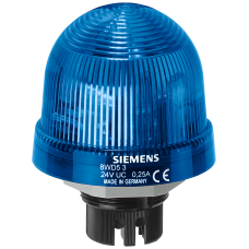 Integrated signal lamp, continuous light, with integrated LED, blue, 24 V AC/DC, Diameter 70 mm
