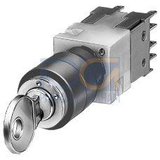Key-operated switch, 16 mm, round, plastic, CES, 2 switch positions O-I, latching, actuating angle 6