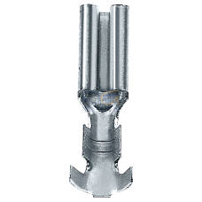 Push-on contact for flat connector, 2.8 x 0.8 mm, with latch spring for latching into complete conne