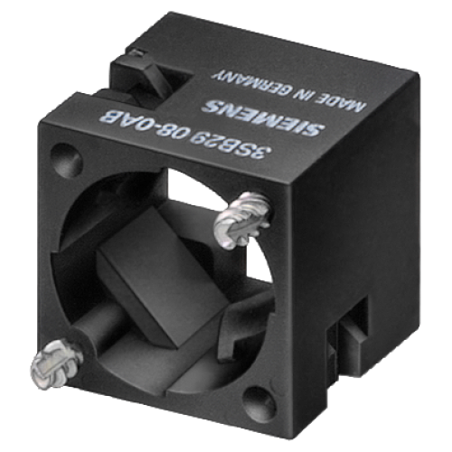 Holder for contact blocks and lampholders, soldering pin connection