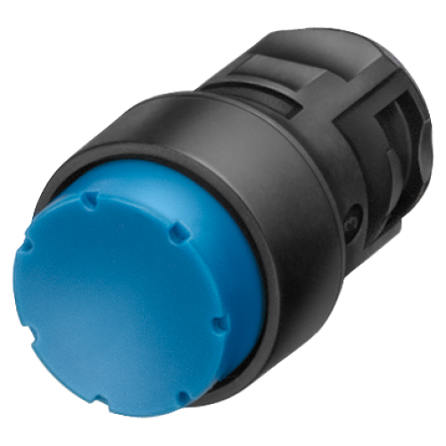 Illuminated pushbutton, 16 mm, round, plastic, blue, pushbutton, raised