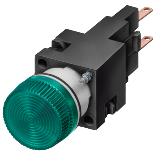 Indicator light, 16 mm, round, plastic, yellow, Lampholder W2 x 4.6 d, without lamp