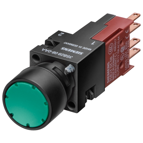 Illuminated pushbutton, 16 mm, round, plastic, yellow, pushbutton, flat, 1 NO, Lampholder W2 x 4.6 d