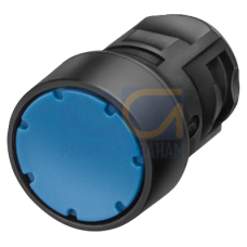 Illuminated pushbutton, 16 mm, round, plastic, red, pushbutton, flat